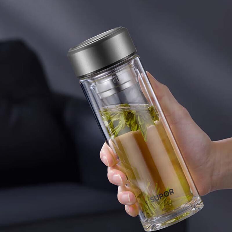 SUPOR 380ml Double-Walled Glass Tea Infuser Bottle