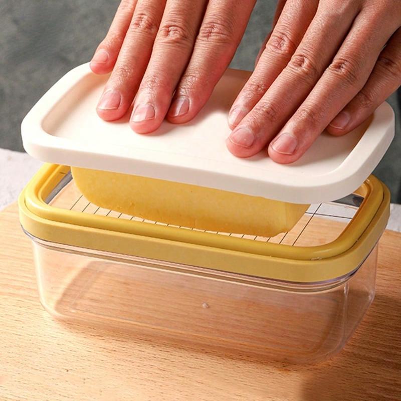 Rectangular Butter Dish with Cutter Temperature Resistant Cuttable Design Butter Container Kitchen Storage Container with Lid