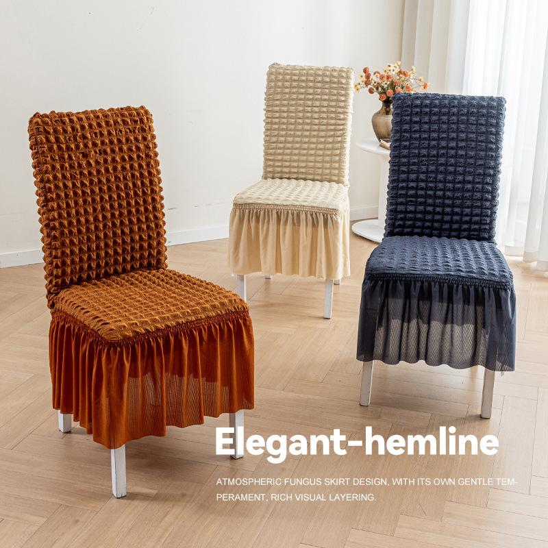 Премиальный чехол на стул из сирсакера Отель Ресторан Ресторан Обеденный стул Встроенный чехол на табурет Все сезоны 40*40cm хаки