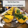 Rotating Lace Edge Melamine Vegetable Skewer Hot Pot Bowl - Commercial Plastic Salad & Tableware Bowl