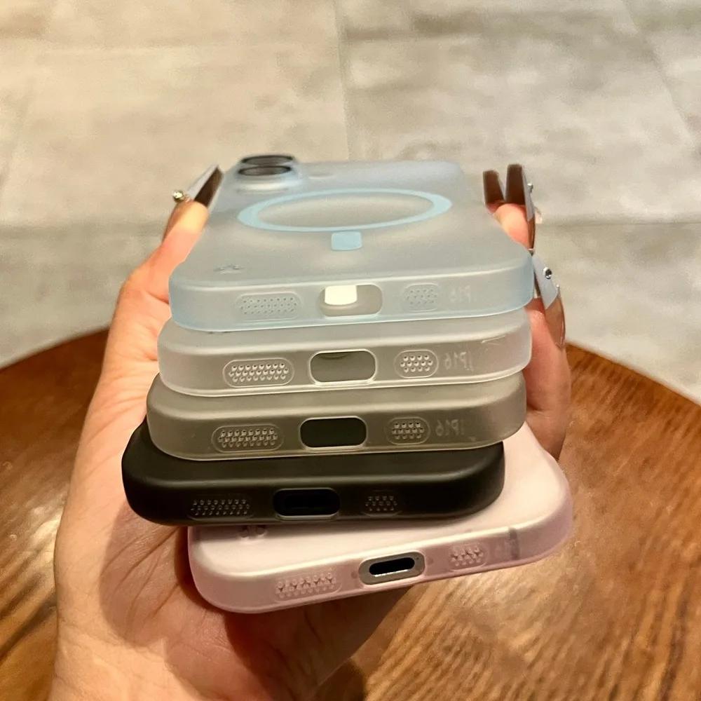 for Magsafe Borderless Ultra Slim Case for iPhone 16 15 14 13 Pro Max Plus 12 11 Magnetic Matte Frameless Hard Shockproof Cover
