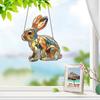 Easter Flat Bunny Decor Window Pendant 2D Easter Acrylic Spring Season Dreamy Decor Indoor Outdoor Sunlight Catching Art For