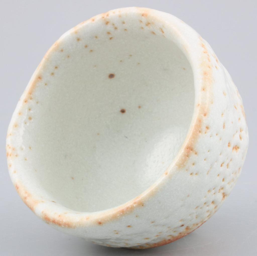 Mino ware, Miyayama kiln, ceramic sake cup, large, Shino style, made in Japan, 113-0028