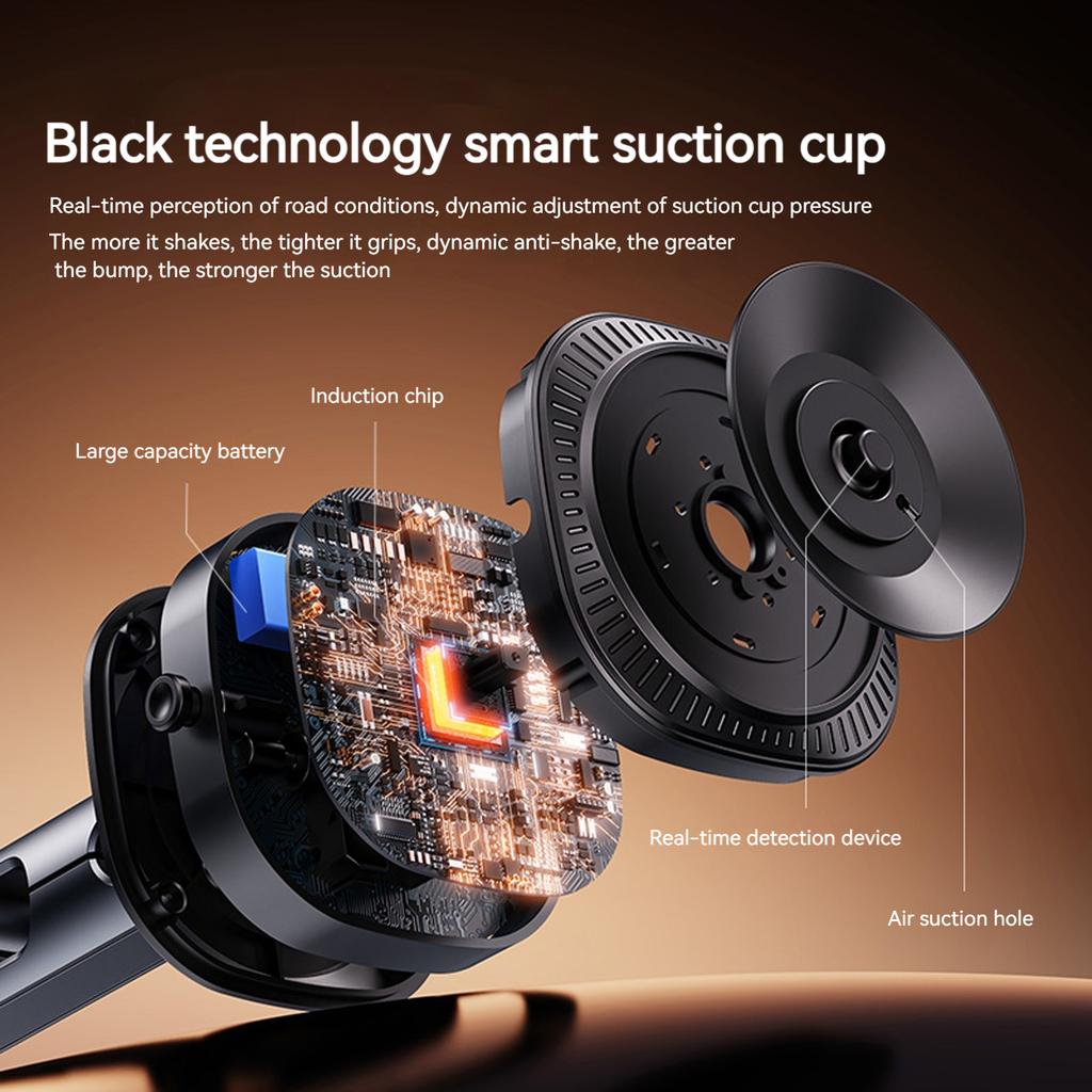 Magnetic Phone Stand Foldable Vacuum Suction Cup Cell Phone Holder 360 Rotation for iPhone 16/15/14/13/12 Plus/Pro/Max/Mini