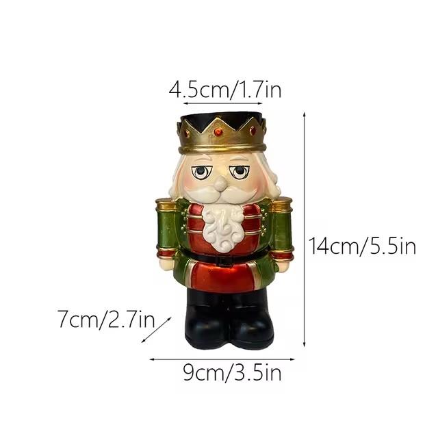 Nutcracker Candlestick Decor Household Living Room Desktop Candlestick Christmas Resin Decoration Objects