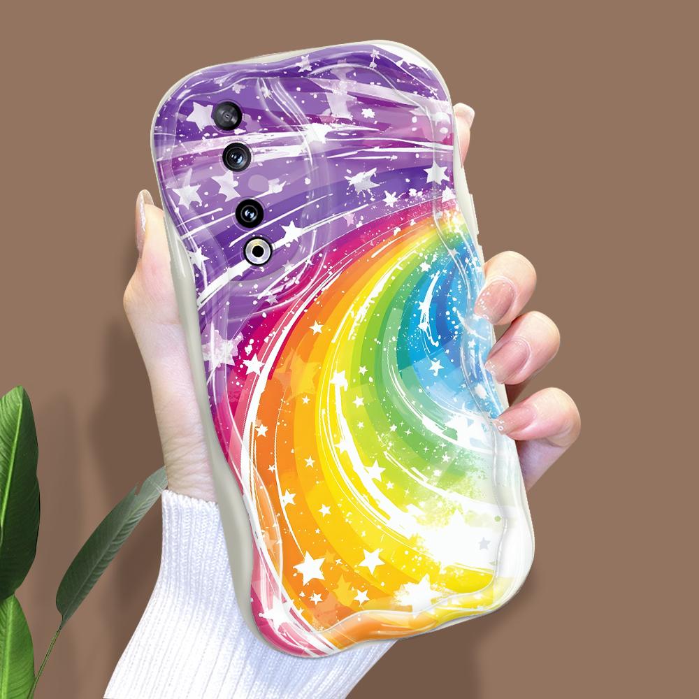 

Милый мультяшный узор, кремовая текстура, мягкий силиконовый чехол с волнистыми краями, чехол для телефона для Huawei Honor Infinix Tecno iPhone Infinix Note 30 5G белый