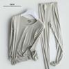 Ensemble de Sous-vêtements Thermiques en Soie et Duvet Sans Coutures pour Femmes - Costume Fin pour Automne/Hiver