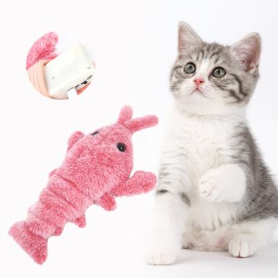 Yousheng Electric Cat Toy Cute Shape Soft Bite Resistant Comfortable Scratch-proof Teeth Cleaning Exercise Training Electric Jumping Cat Shrimp Toy
