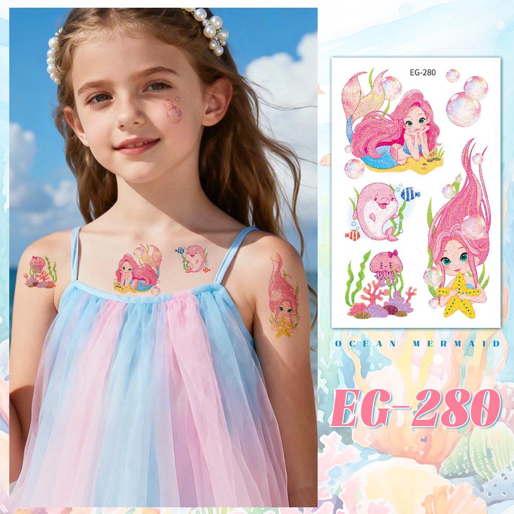 Ocean Glitter Animal Waterproof Tattoo Stickers for Kids