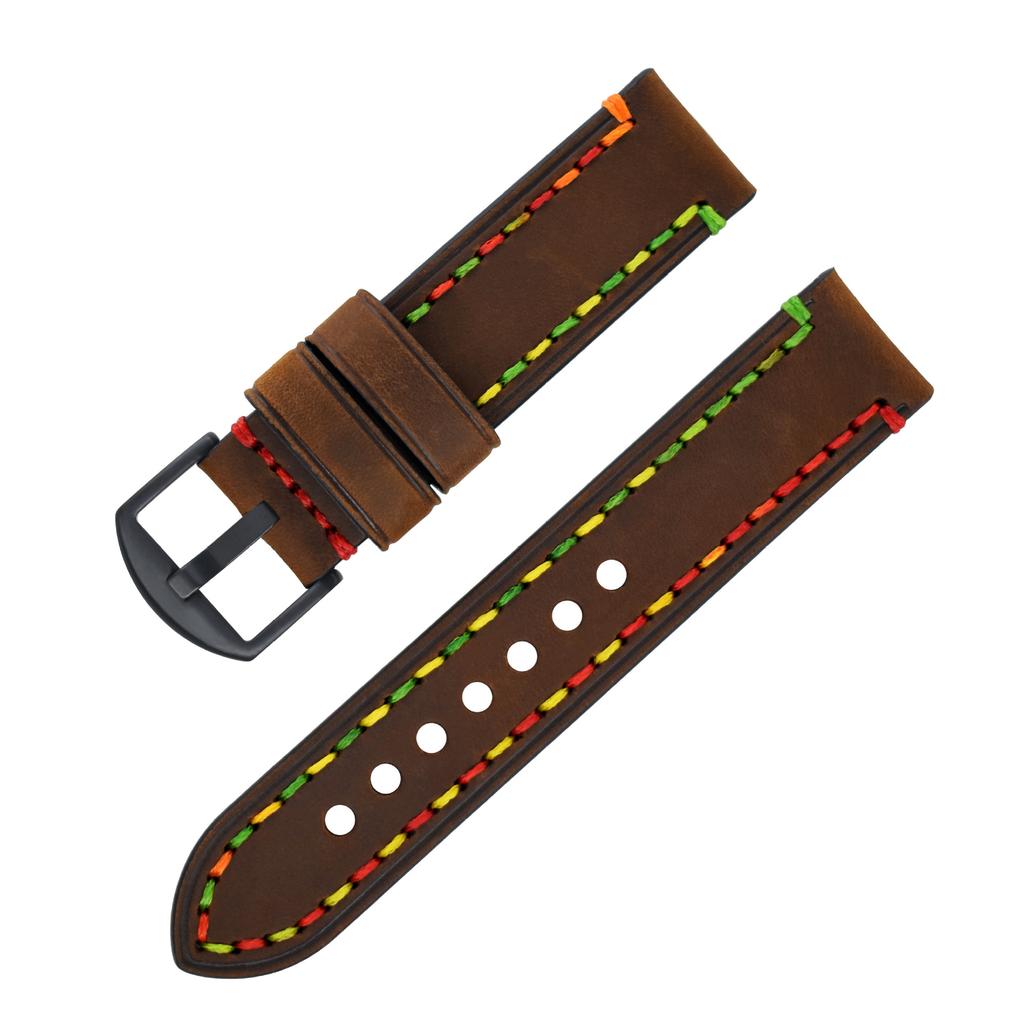 22 Get The Goods, Crazy Horse Leather Strap, High-Quality First-Layer Cowhide Handmade Strap, Watch Accessories.
