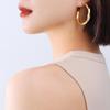 18K Gold-Plated Titanium Steel Twisted C-Shaped Earrings - Hong Kong Style