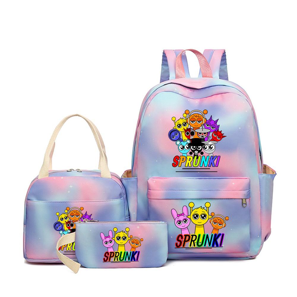 Rhythm Box Student School Bag Children's Backpack Backpack Three-piece Set
