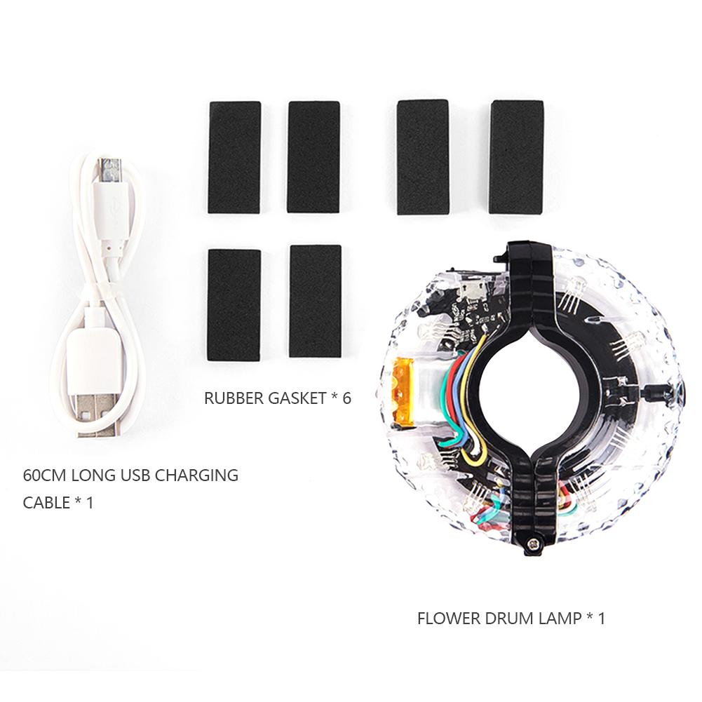 Colorful Bicycle Warning Light 300mAh Bike Hub Spoke Lamp USB Rechargeable IP65 Waterproof Universal Safety Warning Decoration