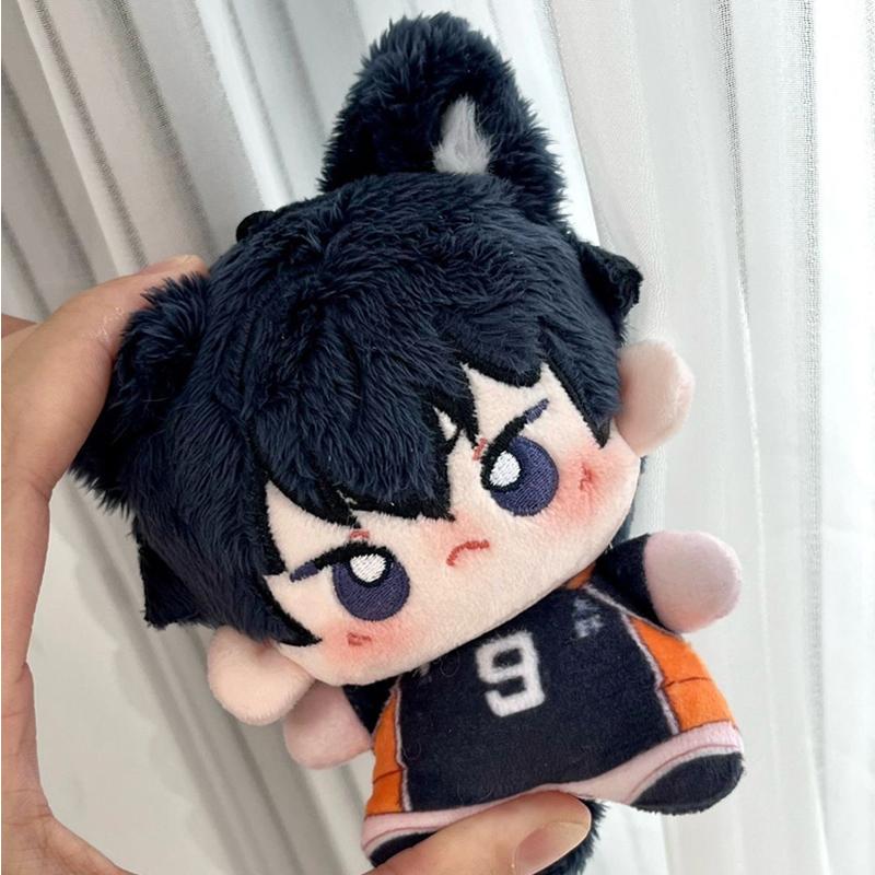 Figurines d'Action Anime 10cm Haikyuu Peluche Porte-clés Hinata Shoyo Tobio Kageyama Yu Nishinoya Pendentif Sac Poupée pour Fans de Volleyball