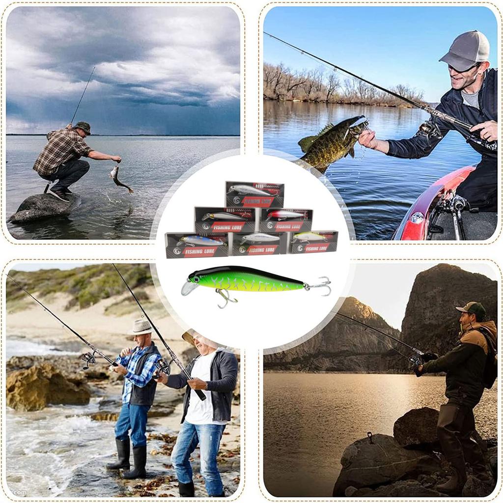 Fishing Lures Long-casting Slow Sink With Treble Hooks 3d Eye Professional Minnow Hard Bait Fishing Tackle