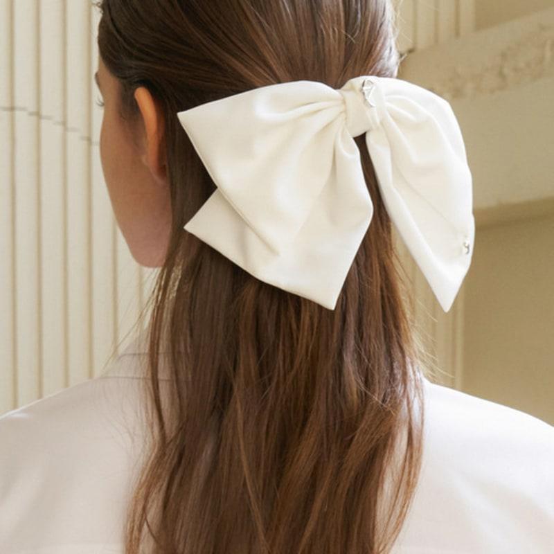 FLOWOOM Matt Point Hair Ribbon-White