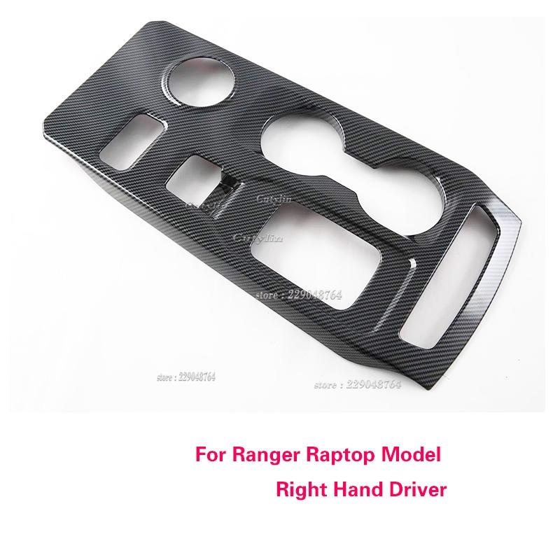 For Ford Ranger 2024 2025 ABS Carbon Fiber Center Console Gear Shift Panel Decoration Cover Stickers Trim Car Accessories