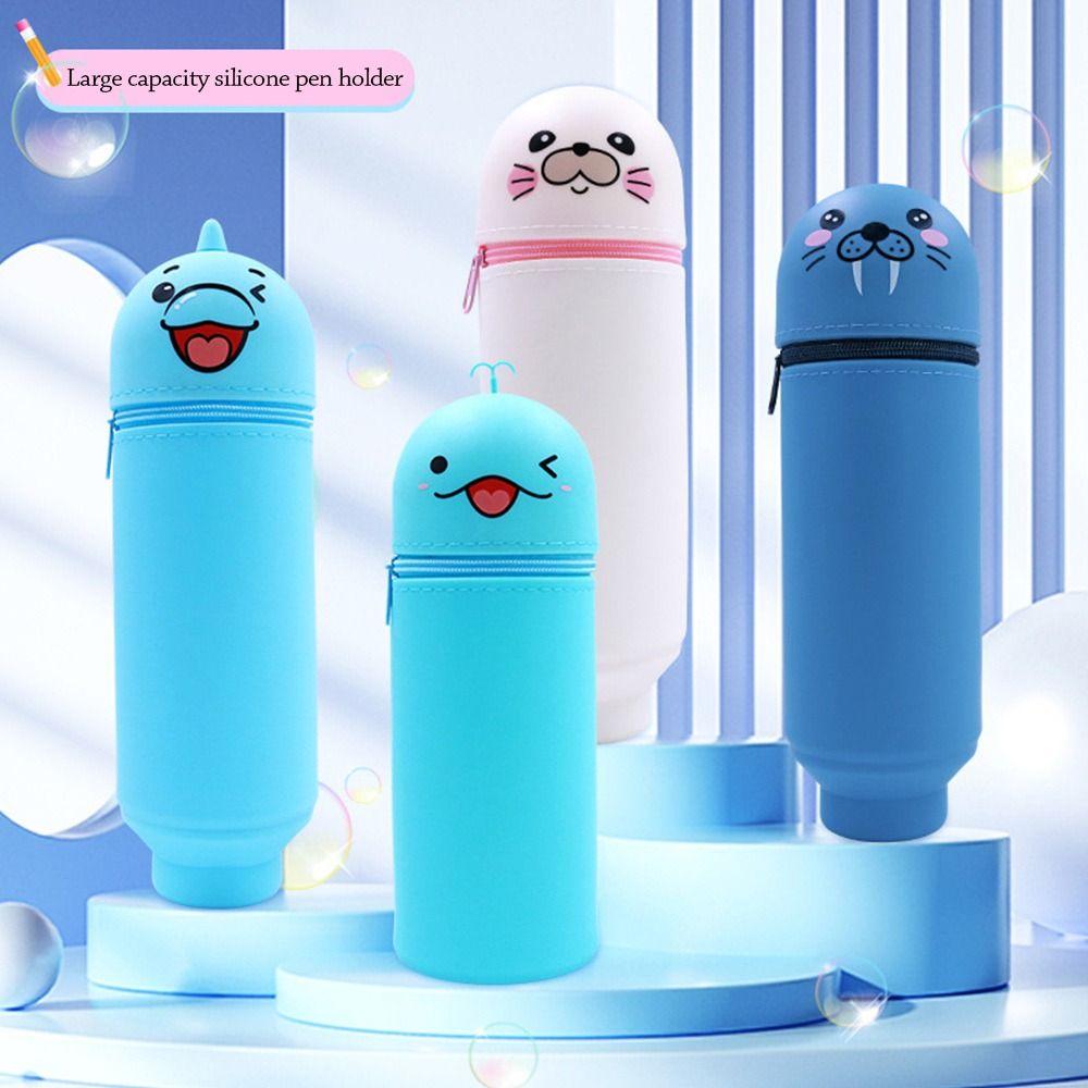 Animal Shape Pen Pouch Silicone Pen Box Cute Pencil Case  School Office