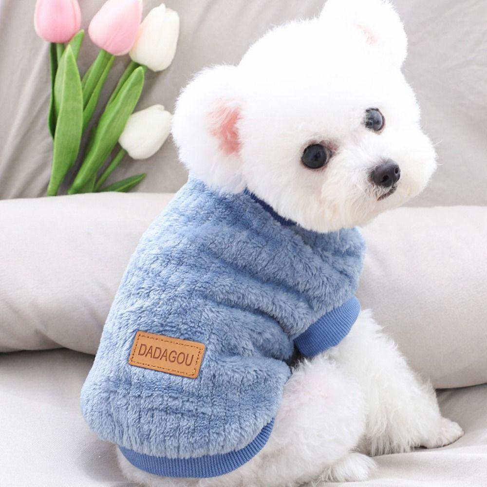 Warm Dog Sweater Plush Pet Clothes Bulldogs Dog Cat Winter Pullovers  for Small Medium Dog