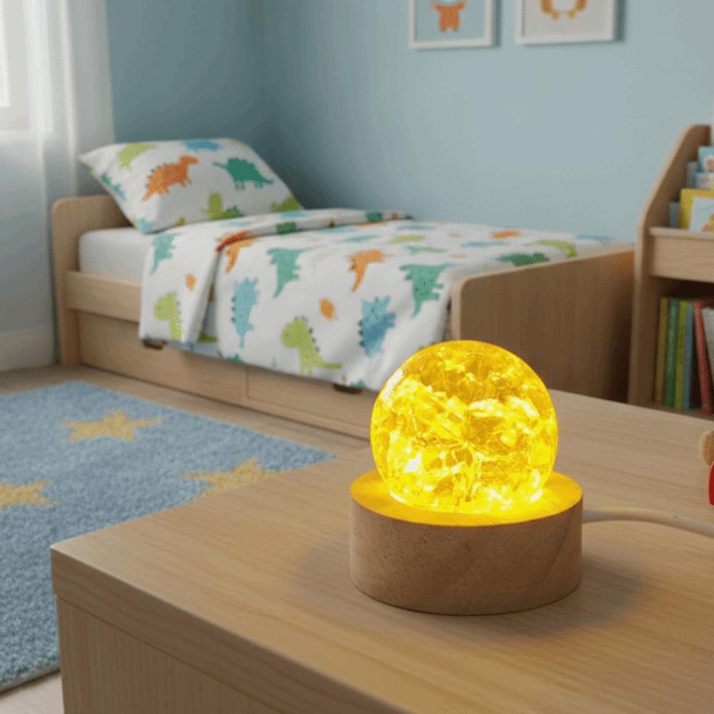 Detachable Luminous Crystal Ornaments Shiny Glaze Beads Glass Sphere Figurine Home Decoration
