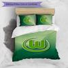 VfL Wolfsburg FC Bedrucktes 3-teiliges Bettwäsche-Set Atmungsaktiver Bettbezug mit Kissenbezügen Dekorative Bettwäsche für Schlafzimmer Zuhause