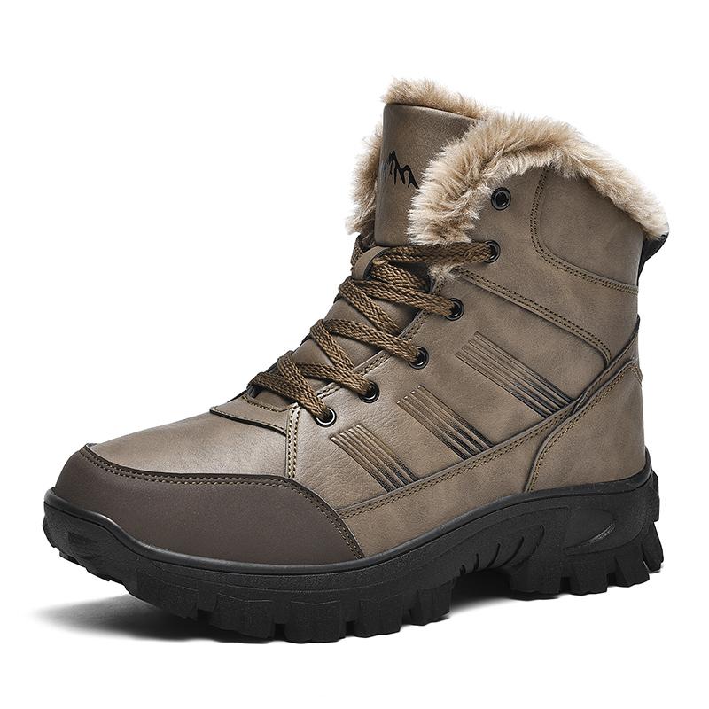 Men s Winter Snow Boots Thickened Warm Plush Shoes Extra Large Outdoor Anti slip Wear resistant Mountaineering Footwear 39-48 39