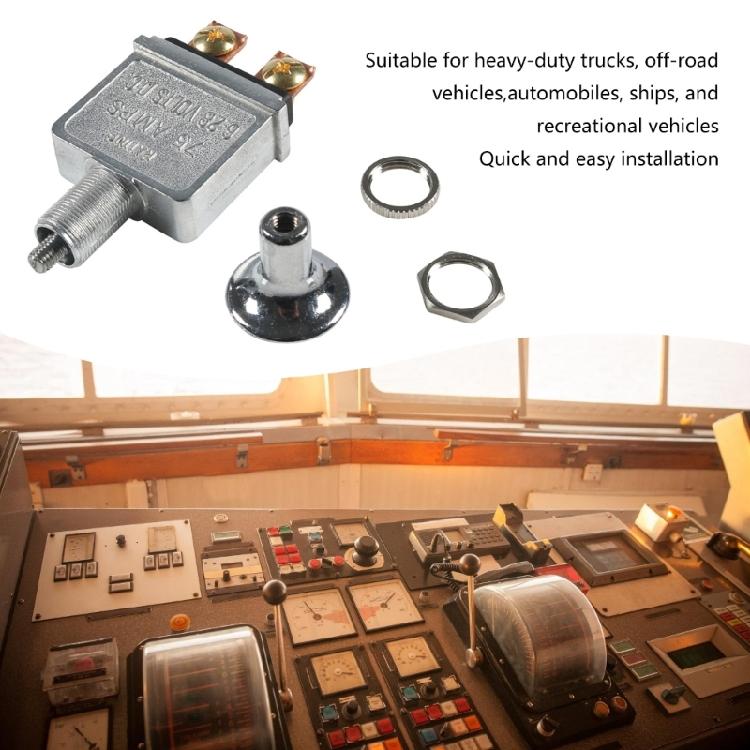 Zugschalter Ein/Aus 6-28V Hochbelastbarer Metall-Druck-Zug-Ein-Aus-Schalter 2 Klemmen für LKW/ Hot Rods/ Boot/ Rennwagen