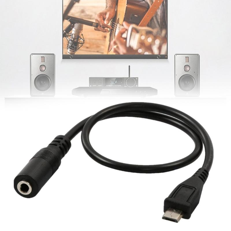 Micros USB 5P Adapter Cable 3.5mm Female Audios Cable Cord for Clip Mics Microphones Convert Adapter Wire