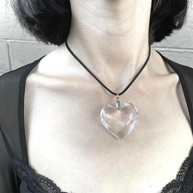 Simple Love Heart Aesthetic Necklace Fashion Simple Clavicle Chain Women Girls Wedding Jewelry Party Birthday Gift