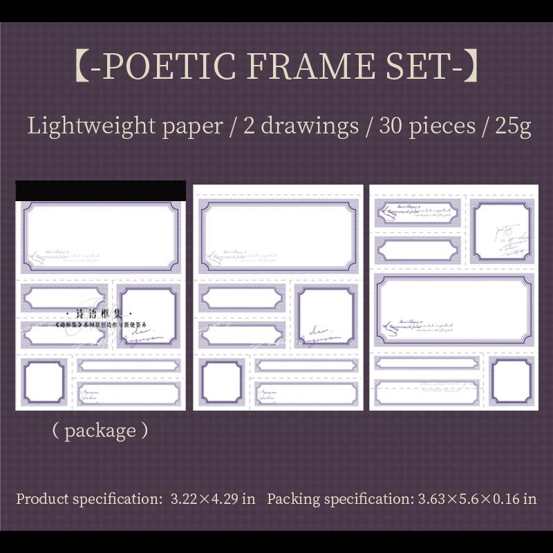 

Yoofun 30 Sheets Border Set Vintage Frame Decor Material Paper Memo Pad Creative DIY Junk Journal Scrapbooking diy Notepads