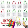 Set da 1-10 pezzi Borsa Graffiti Fai da Te con Pennarelli Pittura a Mano Borsa Non Tessuta per Bambini Arti Mestieri Riempimento Colore Giocattoli da Disegno