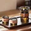 Lotusmuster Brau-Zitrus-Teeglas Fair Cup 360° Drehung Porenlose Filtration Teebereiter Chahai Kanne Kung Fu Set