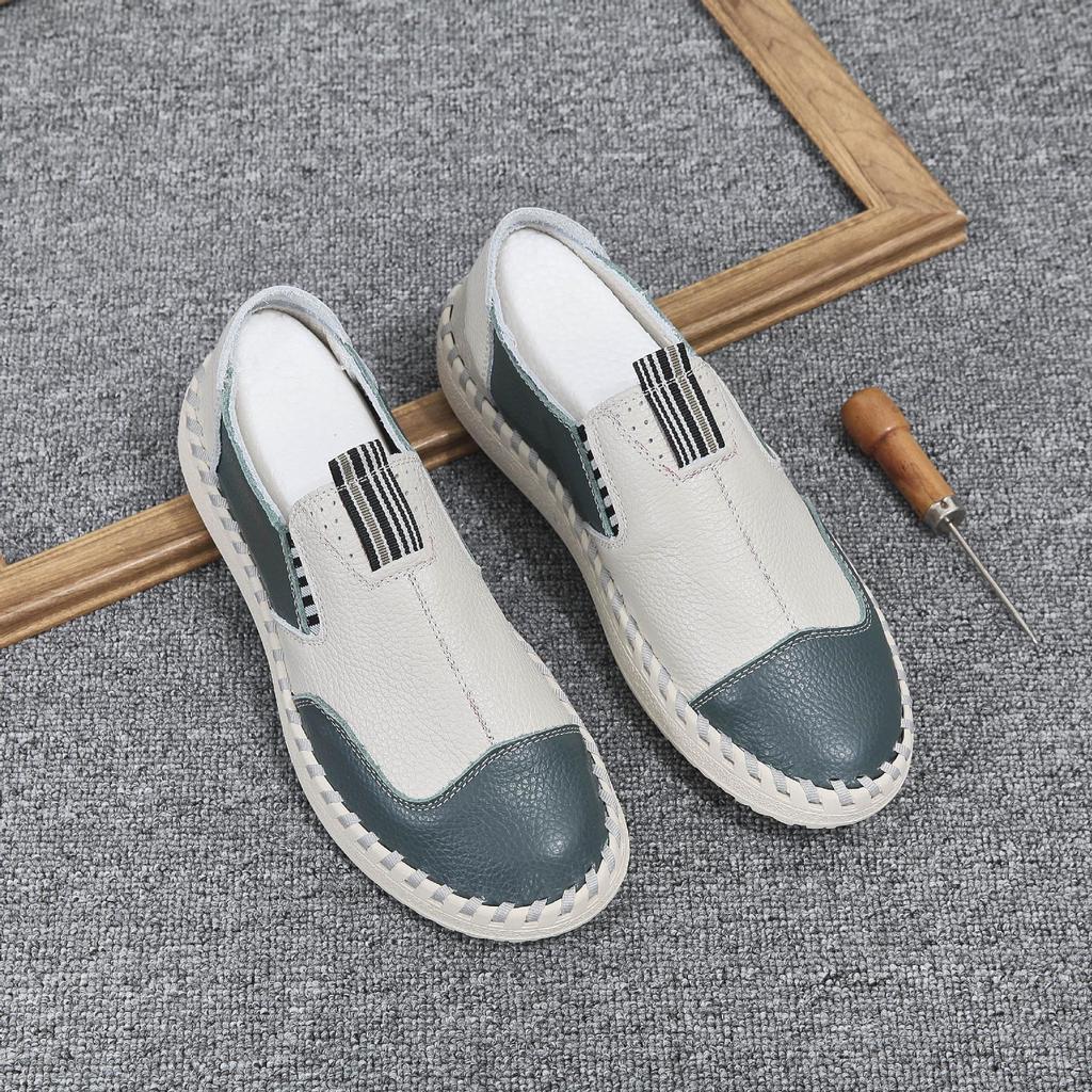 Herr Casual Äkta Läder Slip-On Loafers: Mjukbottnade, halkfria körskor för vår och höst