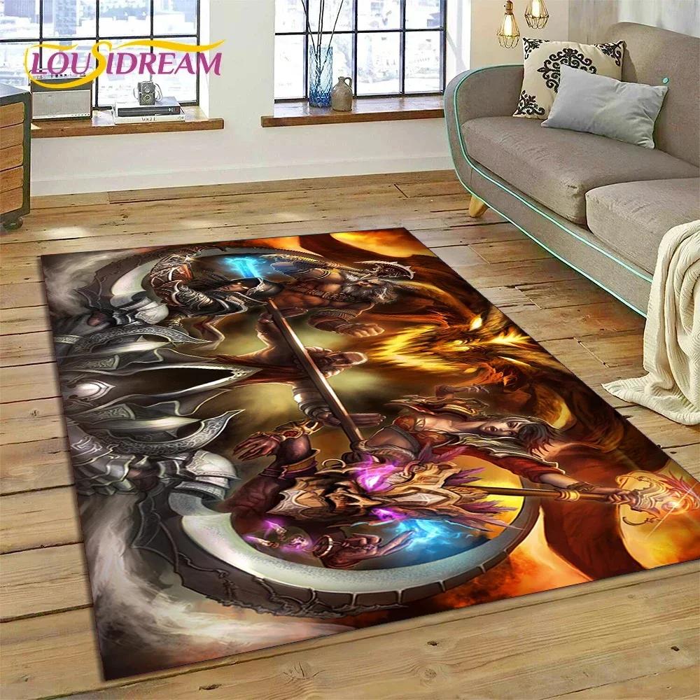 Diablo 3D Retro Game Gamer Carpet Rug for Bedroom Living Room Home Sofa Decoration,Children Play Game Large Decor Floor Mat Gift