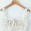 Hepburn Floral Lace-Trimmed Spaghetti Strap A-Line Dress Women's Slim-Fit Summer Short Skirt