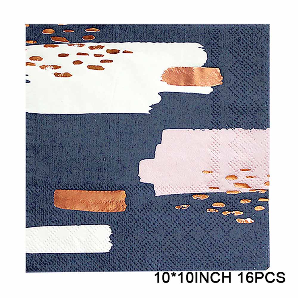 

Розово-синие бумажные стаканчики, тарелка с салфетками, одноразовая бумажная посуда из розового золота для вечеринки, тарелки для торта, чашки, принадлежности для украшения банкета, свадьбы, дня рождения Napkins