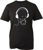 Music Character T Shirt Unisexs Funny Headphones Graphic Tee DJ Audio Gamer Top New