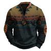 Men's Print Western Pullover Sweatshirt Pattern Long Sleeve Top
