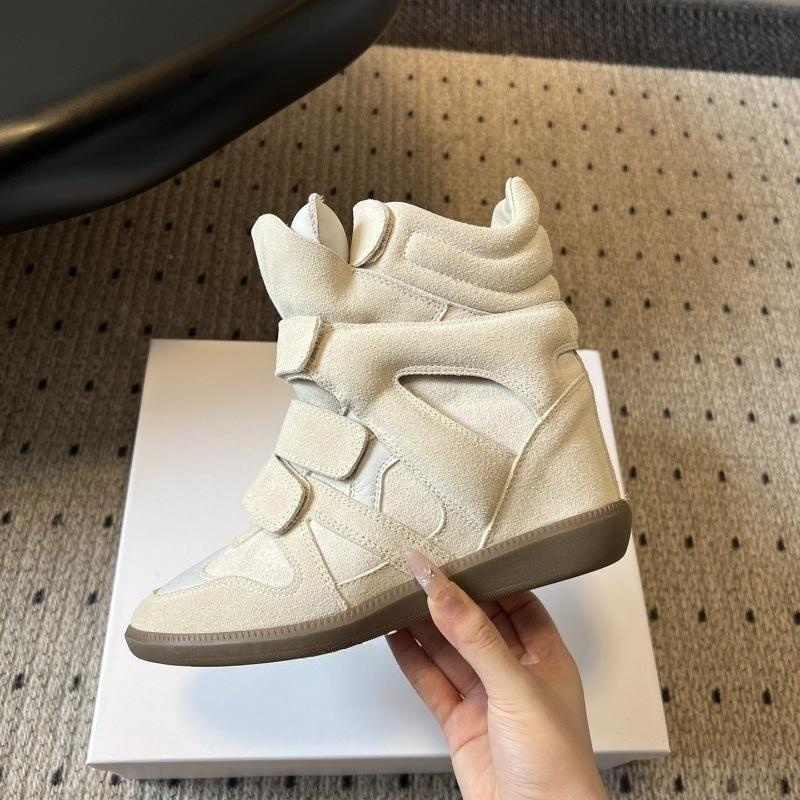 New Autumn and Winter Hidden Inner Heightening Versatile Velcro High-top Flat-soled Sports and Casual Shoes