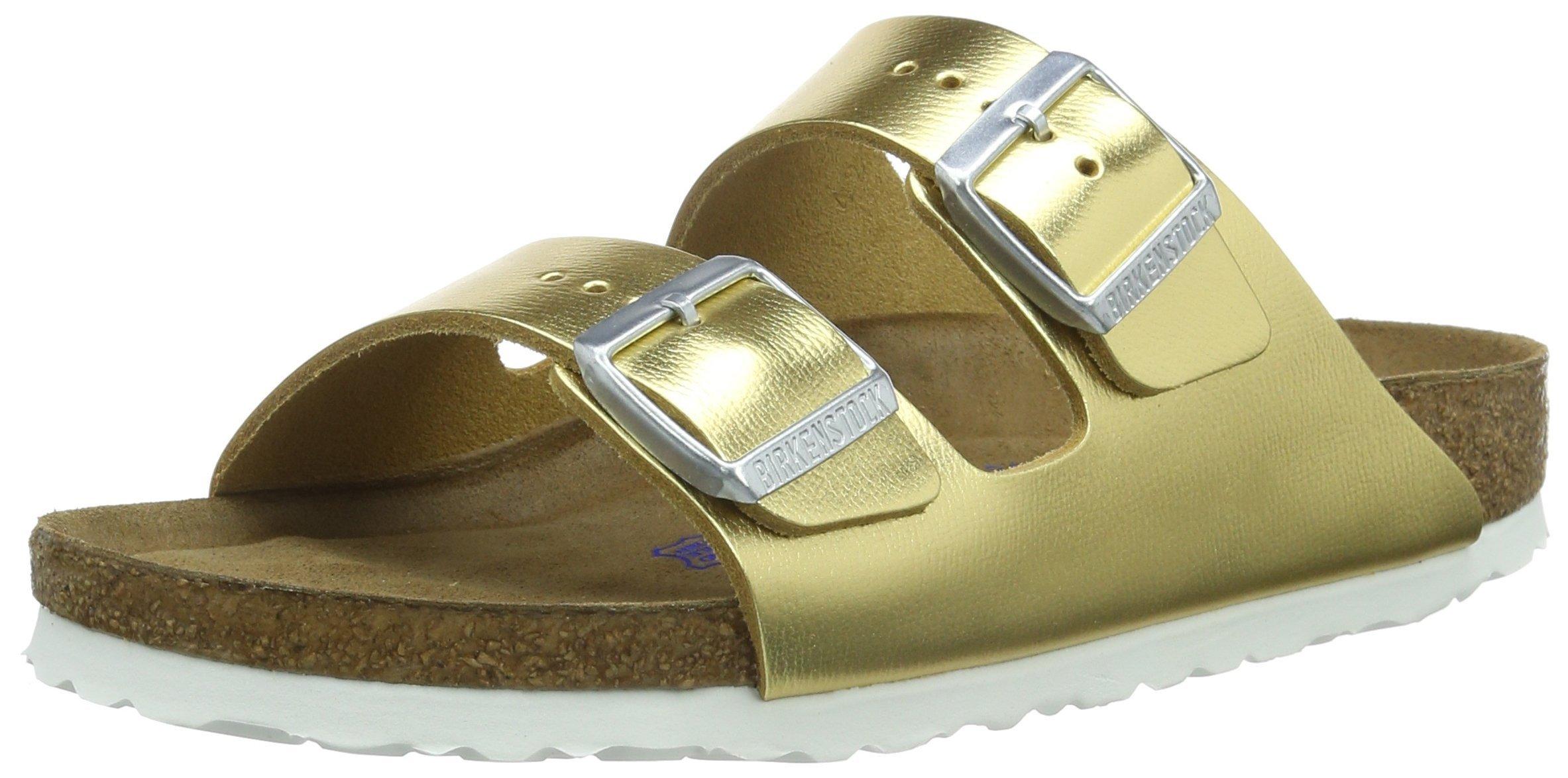 

Металлические кожаные сандалии Birkenstock Arizona с ремешками, металлический золотой цвет, 38 женский (Размер (24.5см))