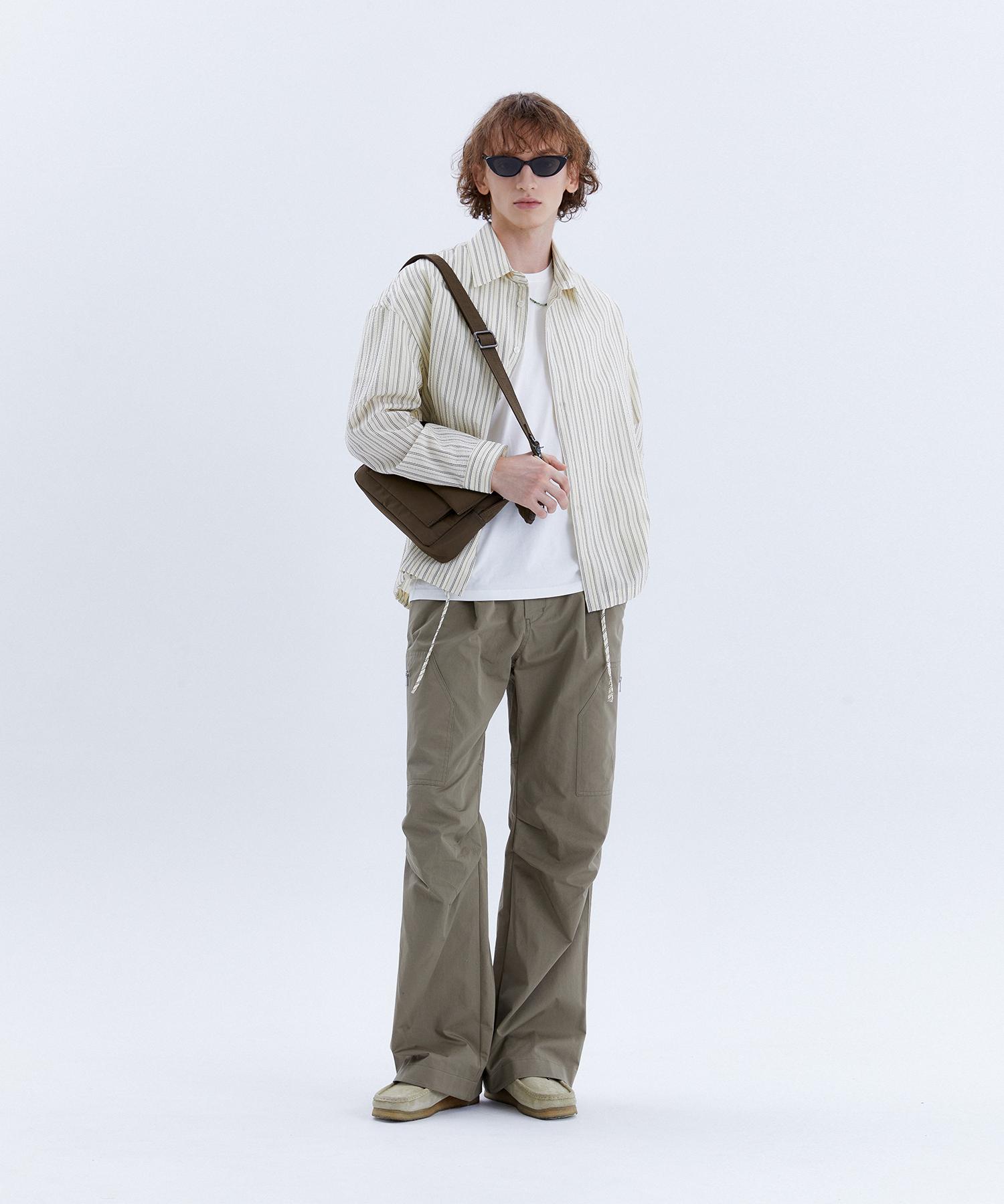 Gimyeong Seersucker Striped Shirt Natural 48