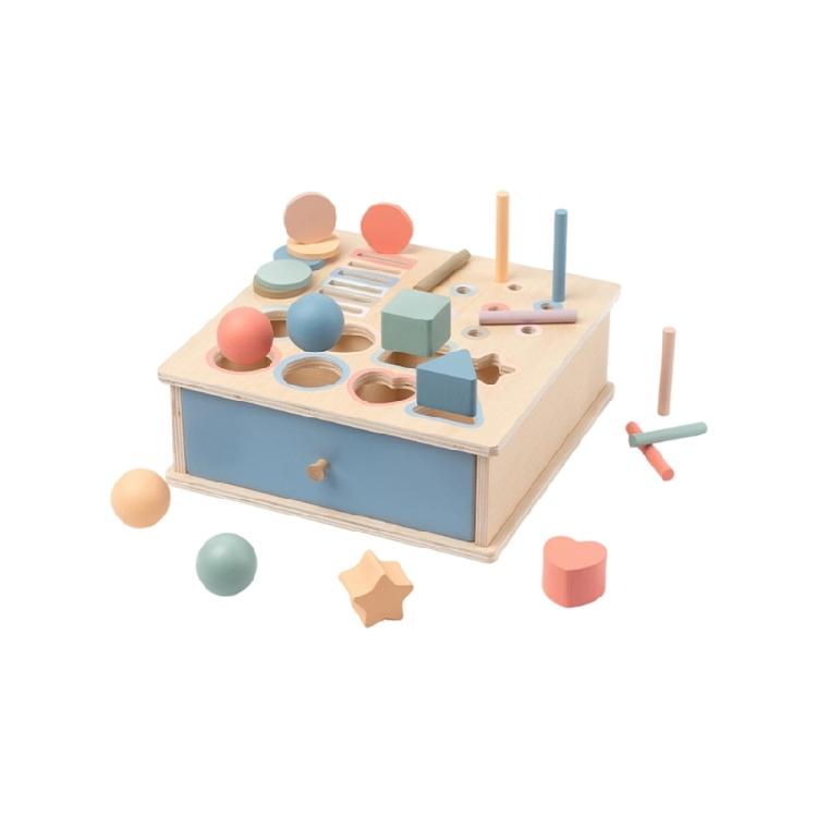 Safe Wooden Shape Color Sorting Box Geometric Educational Toy for Toddlers Learning Activity