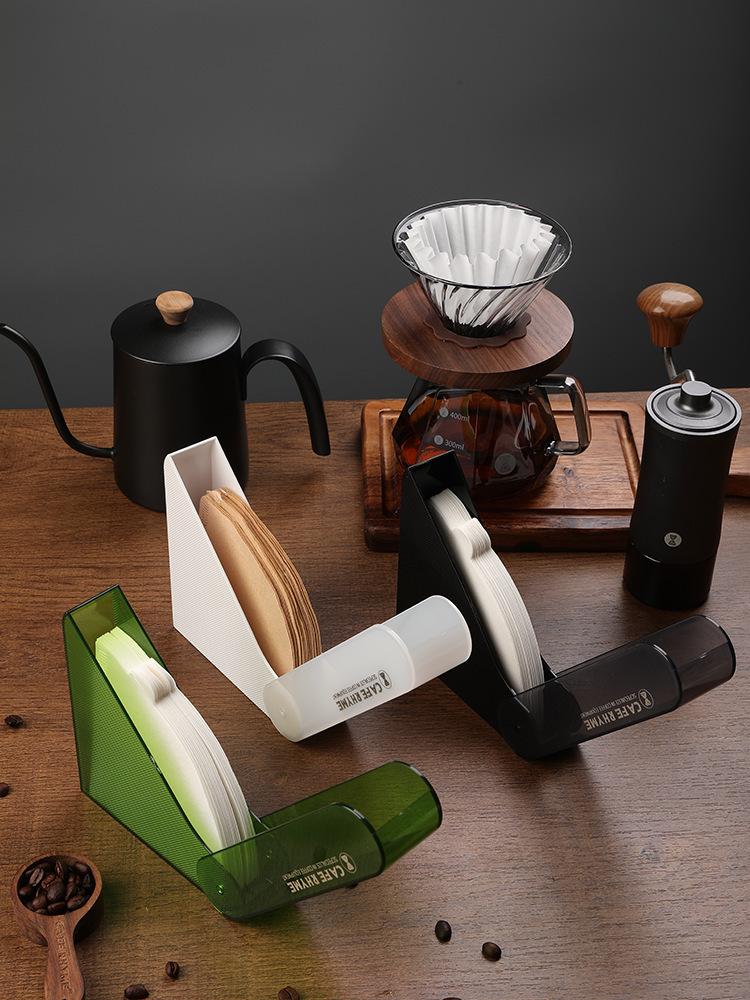 V60 Coffee Filter Paper Holder with Cover - Dust-Proof Storage Box for Hand-Brewed Filters