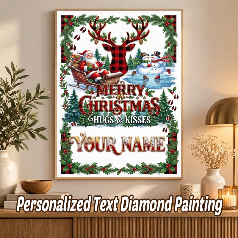 Christmas Custom Name Text 5D Diamond Painting Kit DIY Full Drill Diamond Art Decoration