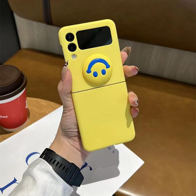 Cute Cartoon Smiley Face Phone Case For Samsung Galaxy Z Flip 4 Flip 4 Zflip3 Z Flip 5g F7110 Hard Back Cover Capa