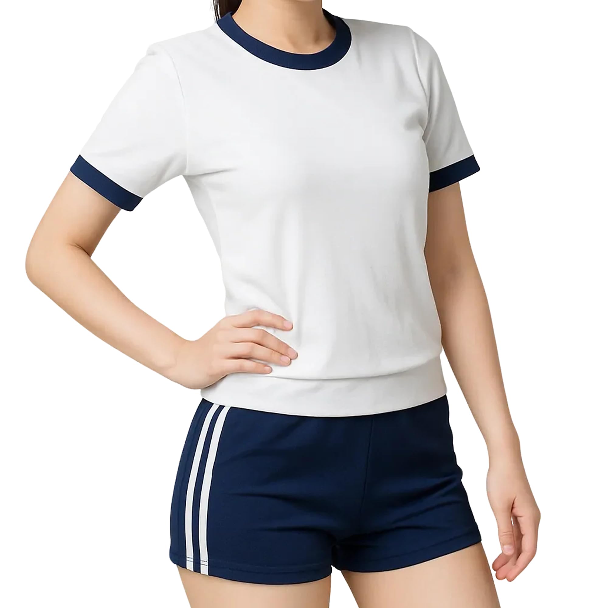 

Noxruna Gymnastics Cosplay Shorts and White Showa Retro Perfect for Events Women s Costume, Set, Pants-Style T-Shirt, Japanese-Style, Outfit, (XL)