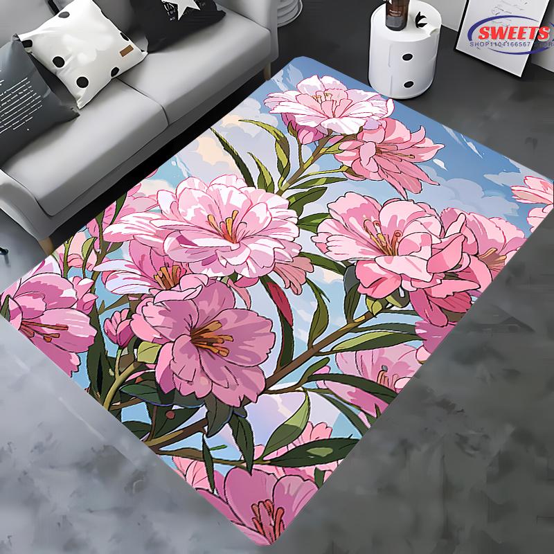 Rich Flower Theme Printed Carpet! Anti-slip Sound Insulation, Living Room Bedroom Entrance Door Mat Sofa Rug Next Day Shipping