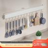 Kitchen Utensil Storage Organizer Non-perforated Wall Rack Movable Hook Spoon Holder Household Kitchen Mounted Arrangement Shelf