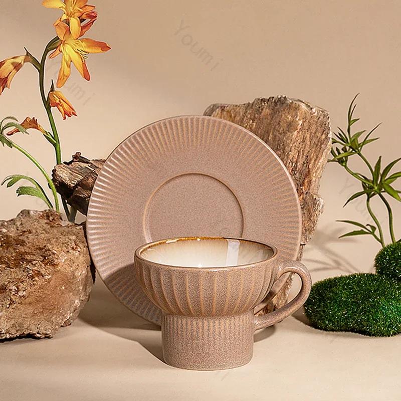 Chinese Style Ceramic Mugs Light Luxury Coffee Shop Unique Coffee Cups Household Breakfast Milk Cup Exquisite Office Tea Set