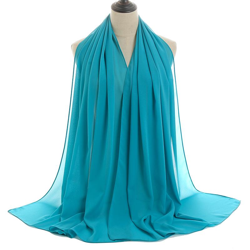 Good Stitching Muslim Chiffon Hijabs for Women Solid Chiffon Shawl Scarf Head Wraps Foulard Femme Hijab Scarves Muslim Turban